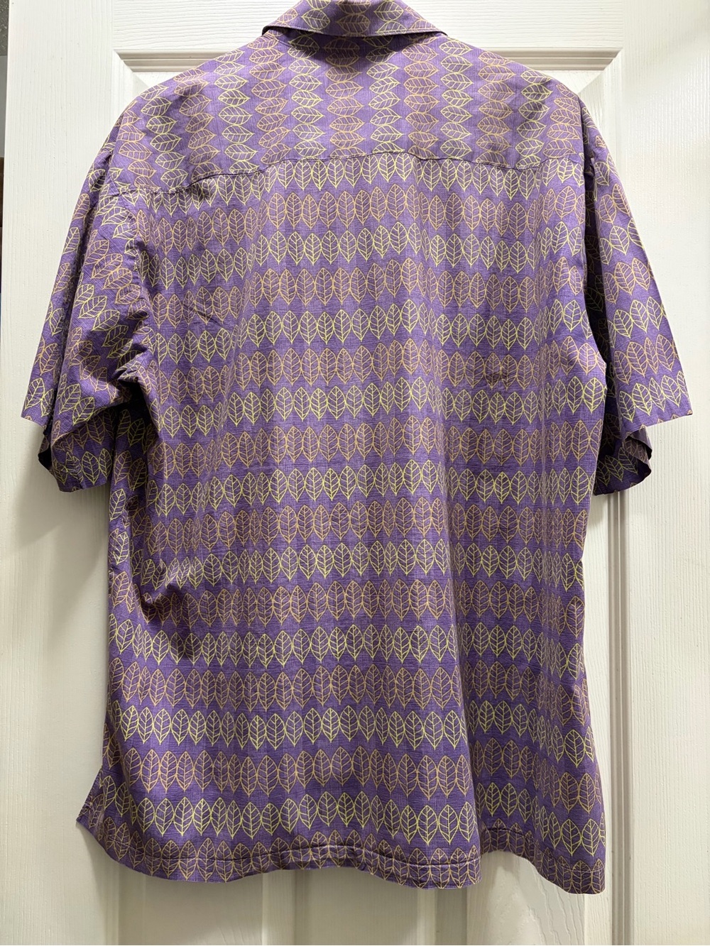 Tori Richard Honolulu Purple Leaf Print Cotton Lawn Shirt Men’s L - Picture 4 of 12